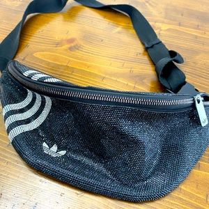 Adidas Glittering Rhinestone Limited Edition Black Unisex Waist Bag